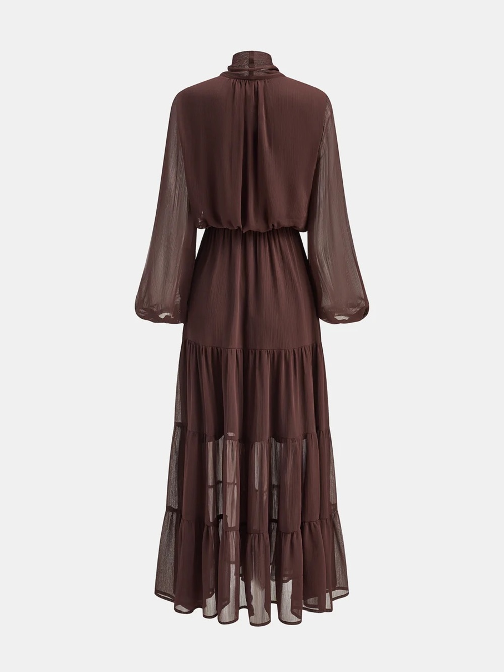 Commense Chiffon Bow Long Sleeve Maxi Dress - Picture 5 of 15